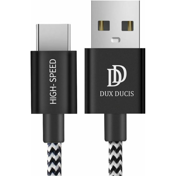 Dux Ducis Braided USB 2.0 Cable USB-C male - USB-A male Μαύρο 1m (K-One)