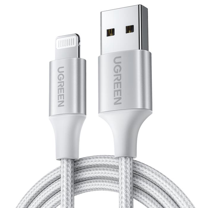 Charging Cable MFI UGREEN US199 i6 Silver 1m 60161 2.4A