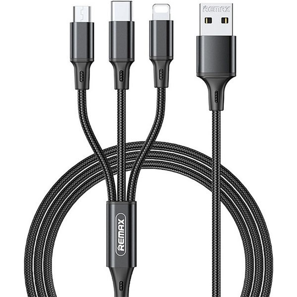 Φωτογραφία από Remax Braided USB to Lightning / Type-C / micro USB Cable Μαύρο