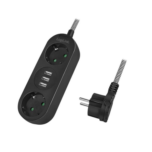 Φωτογραφία από Socket 2 x Schuko with 3 x USB Logilink LPS262U 1,5m