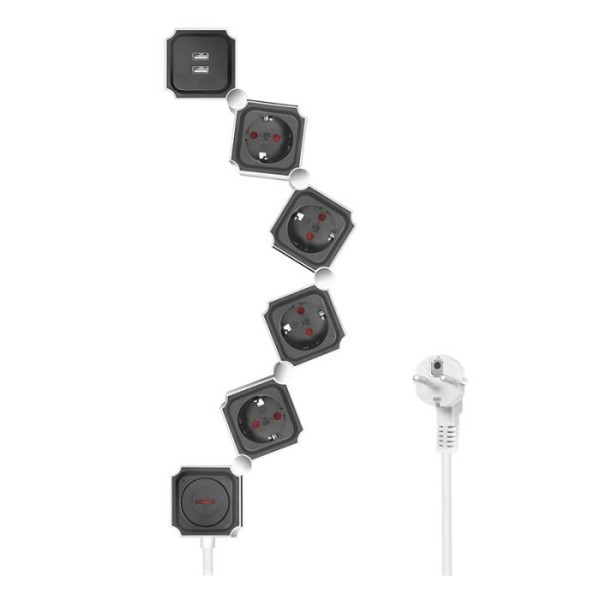 Φωτογραφία από Flexible Socket 4 x Schuko with 2 x USB Logilink LPS276U 1,5m