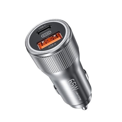 Φωτογραφία από Car Charger WK 65W PD+USB QC3.0 Silver WP-C31