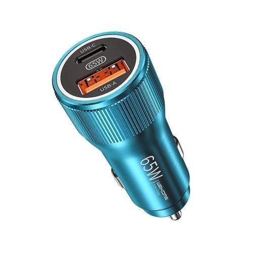 Φωτογραφία από Car Charger WK 65W PD+USB QC3.0 Blue WP-C31